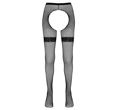 Cottelli LEGWEAR - Rajstopy Do Pończoch Kabaretki Czarne S/M